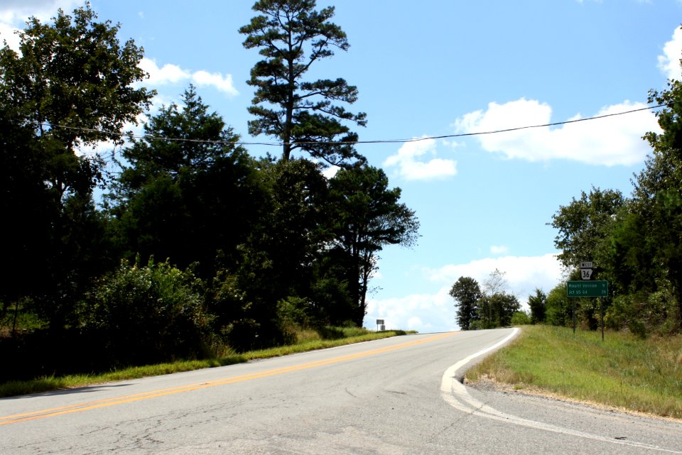 Highway 36 looking west in Rose Bud, Arkansas