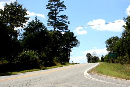 Highway 36 looking west in Rose Bud, Arkansas