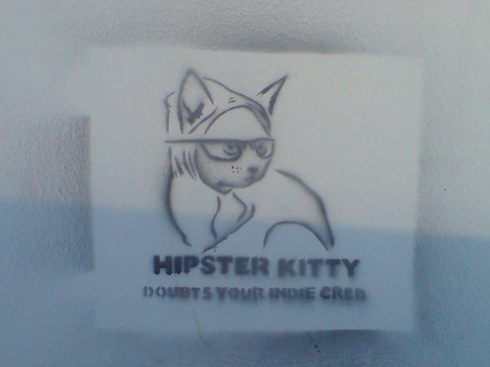 Hipster Kitty Stencil In Auckland