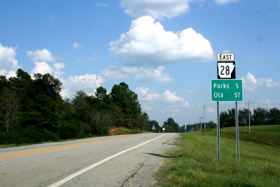 Highway 28 terminus at Needmore, Arkansas