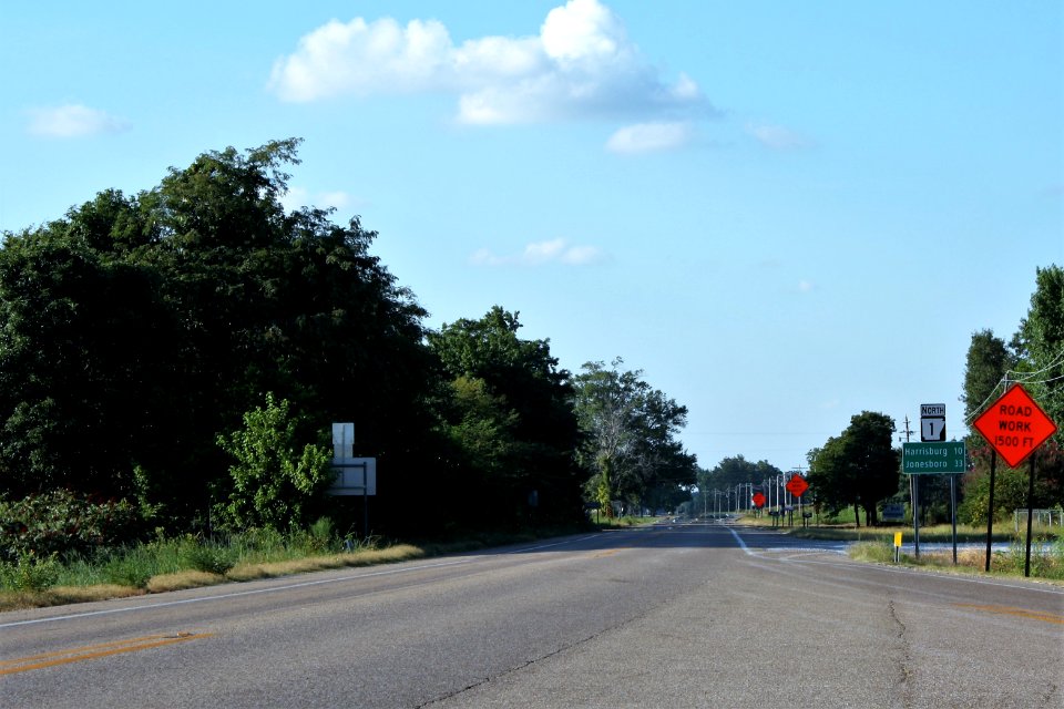 Highway 1 heading north in Cherry Valley, Arkansas