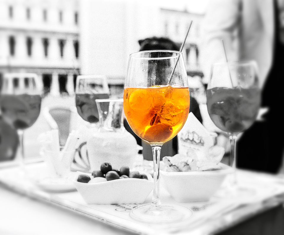 Glass drink splash of color