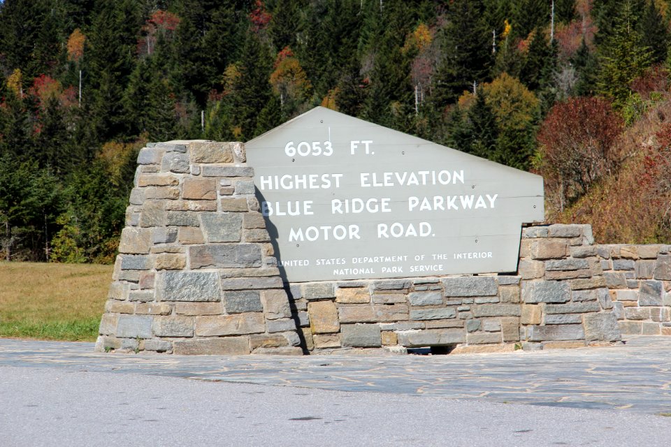 Highest point on Blue Ridge Parkway, October 2016