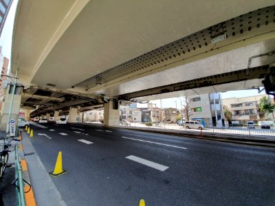 Highway near TOC buildings in Gotanda photo