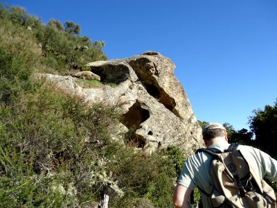 Hiker ascending at Castle Rock State Park