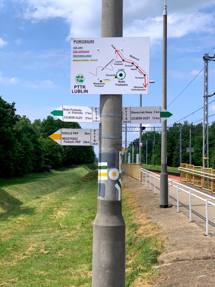 Hiking Trail Sign - Porosiuki, Lubelskie, PL