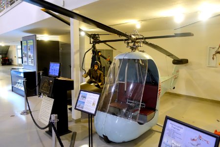 Hiller Hornet, c. 1949, helicopter powered by ramjet propulsion on rotor tips - Hiller Aviation Museum - San Carlos, California - DSC03033