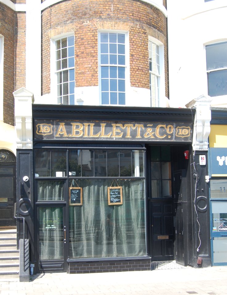 Historic Shopfront (A. Billett & Co.) at 10 St George's Place, Brighton (June 2019)