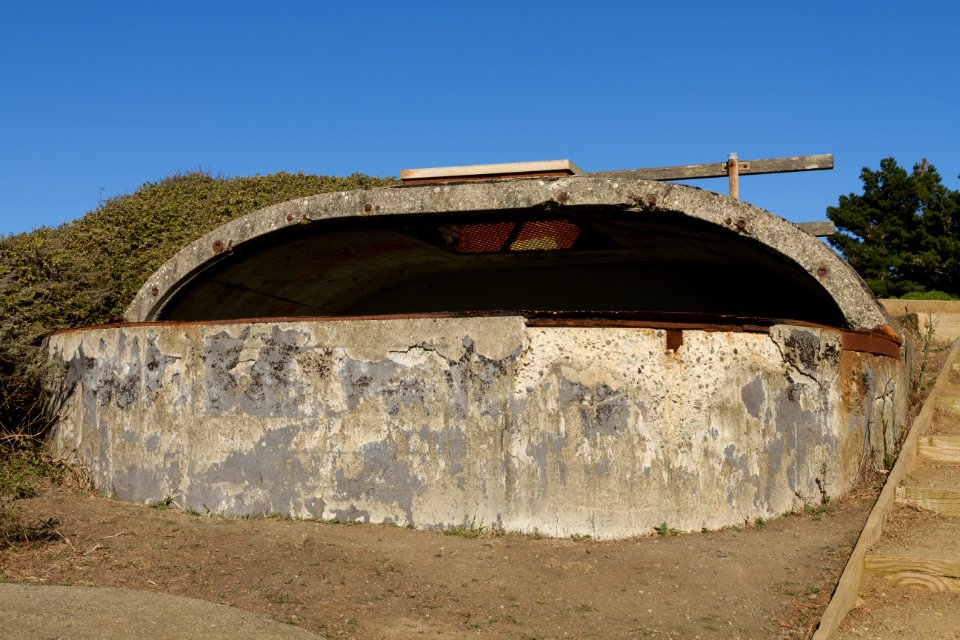 Historic base-end station at Muir Beach Overlook, California