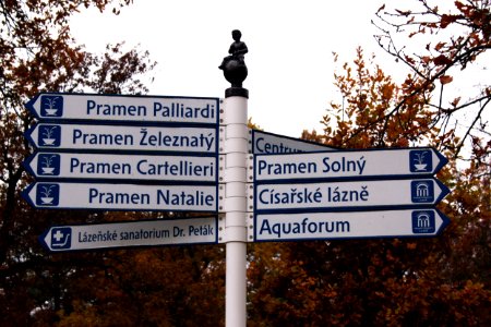 Hinweisschilder in Franzensbad Tschechien photo
