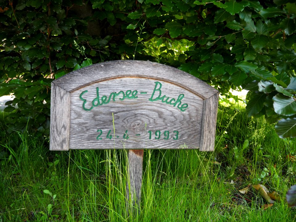 Hinweisschild Edersee-Buche Siebnach