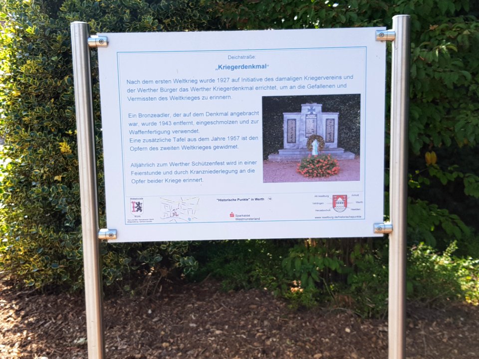 Historische Punkte in Werth - 10 - Kriegerdenkmal