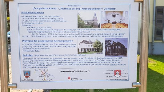 Historische Punkte in Alt Isselburg - 6 - Evangelische Kirche Evangelisches Pfarrhaus Parkplatz