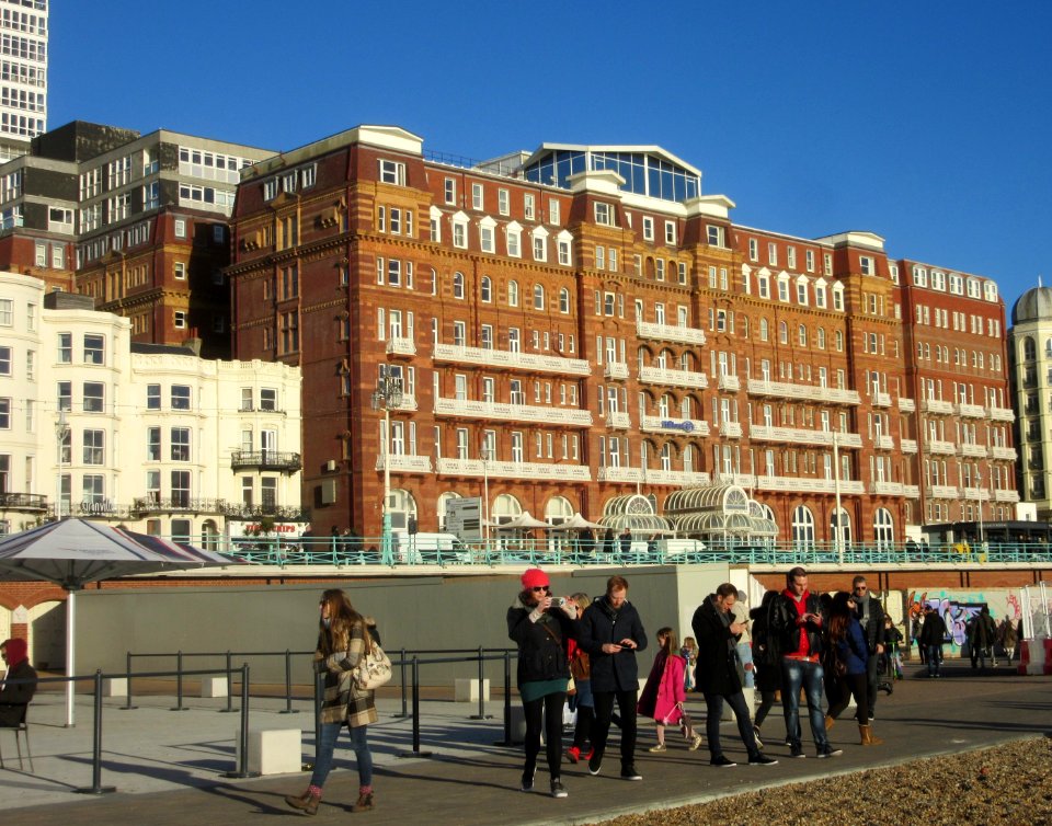 Hilton Brighton Metropole Hotel, King's Road, Brighton (From Beach) (January 2017) (1)