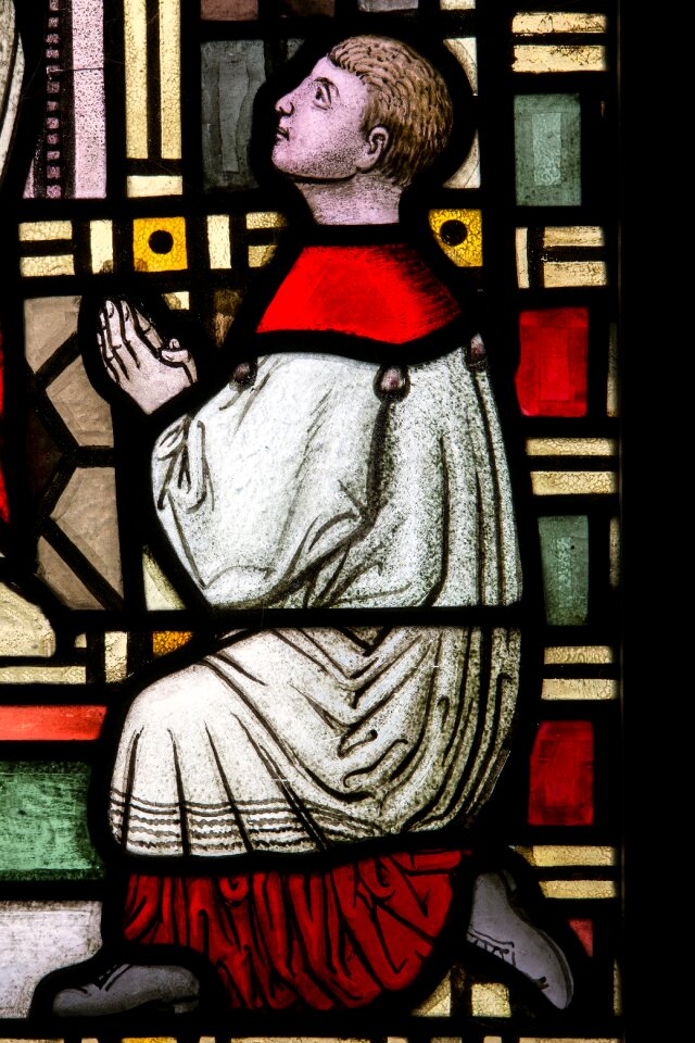 Prayer stained glass stained glass window