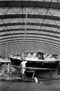 Hiswa in de RAI. Het inrichten van de tentoonstelling. Een echt Hollands scheepj, Bestanddeelnr 921-1573