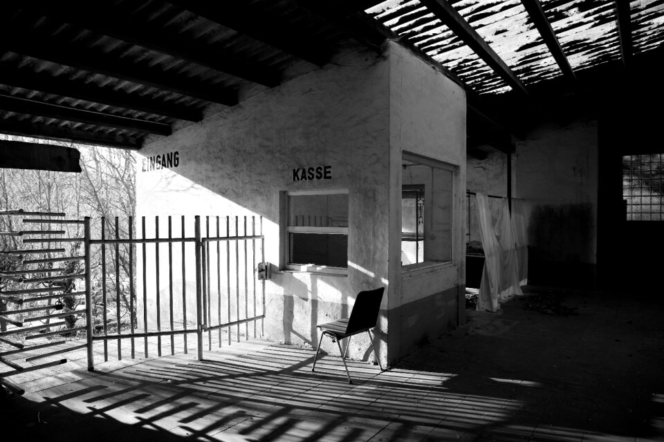 Dark old building swim