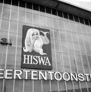 Hiswa 1965 in de RAI, affiche Hiswa op gevel RAI, Bestanddeelnr 917-5180
