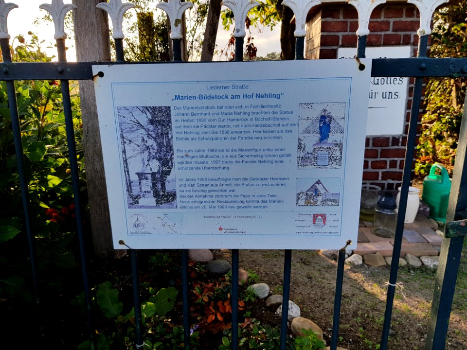 Historische Punkte in Herzebocholt - 5 - Marien Bildstock am Hof Nehling