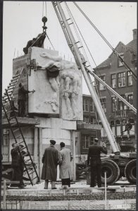 Het Nationaal Monument op de Dam dat in aanbouw is, Bestanddeelnr 073-0157