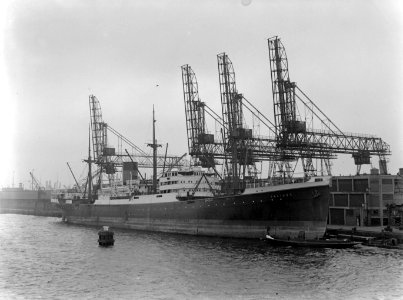 Het vrachtschip Talisse in de haven van Amsterdam, Bestanddeelnr 189-0945