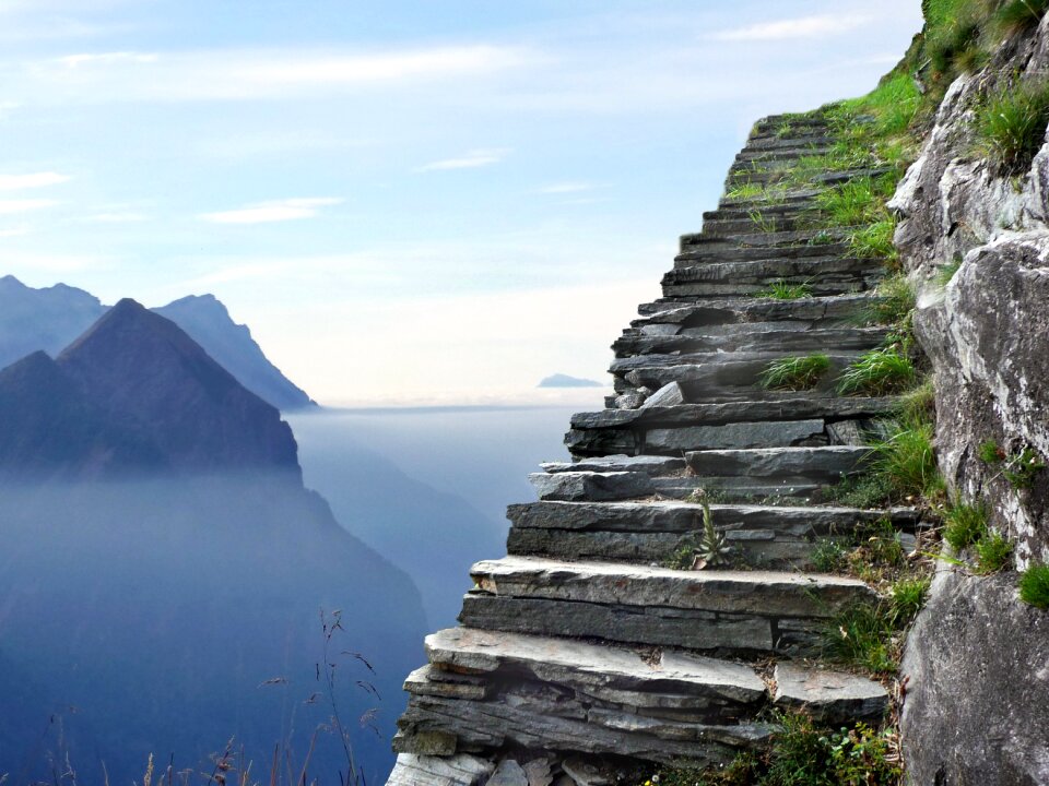 Mountain peaks fog ticino