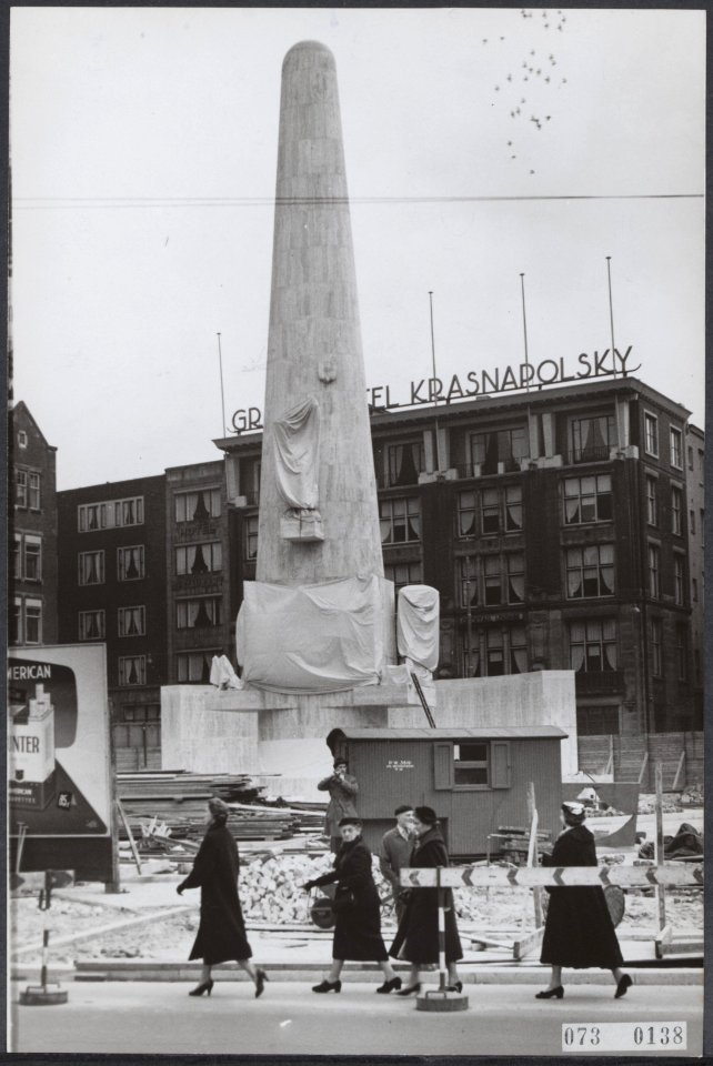 Het monument op de Dam in aanbouw, Bestanddeelnr 073-0138