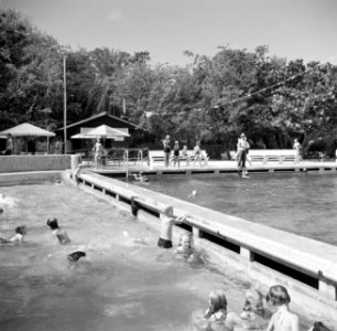 Het zwembad in de wijk Rio Canario van de olieraffinaderij CPIM op Curaçao, Bestanddeelnr 252-7780