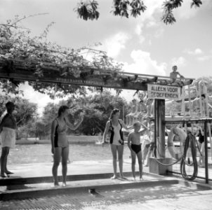 Het zwembad in de wijk Rio Canario van de olieraffinaderij CPIM op Curaçao, Bestanddeelnr 252-7782