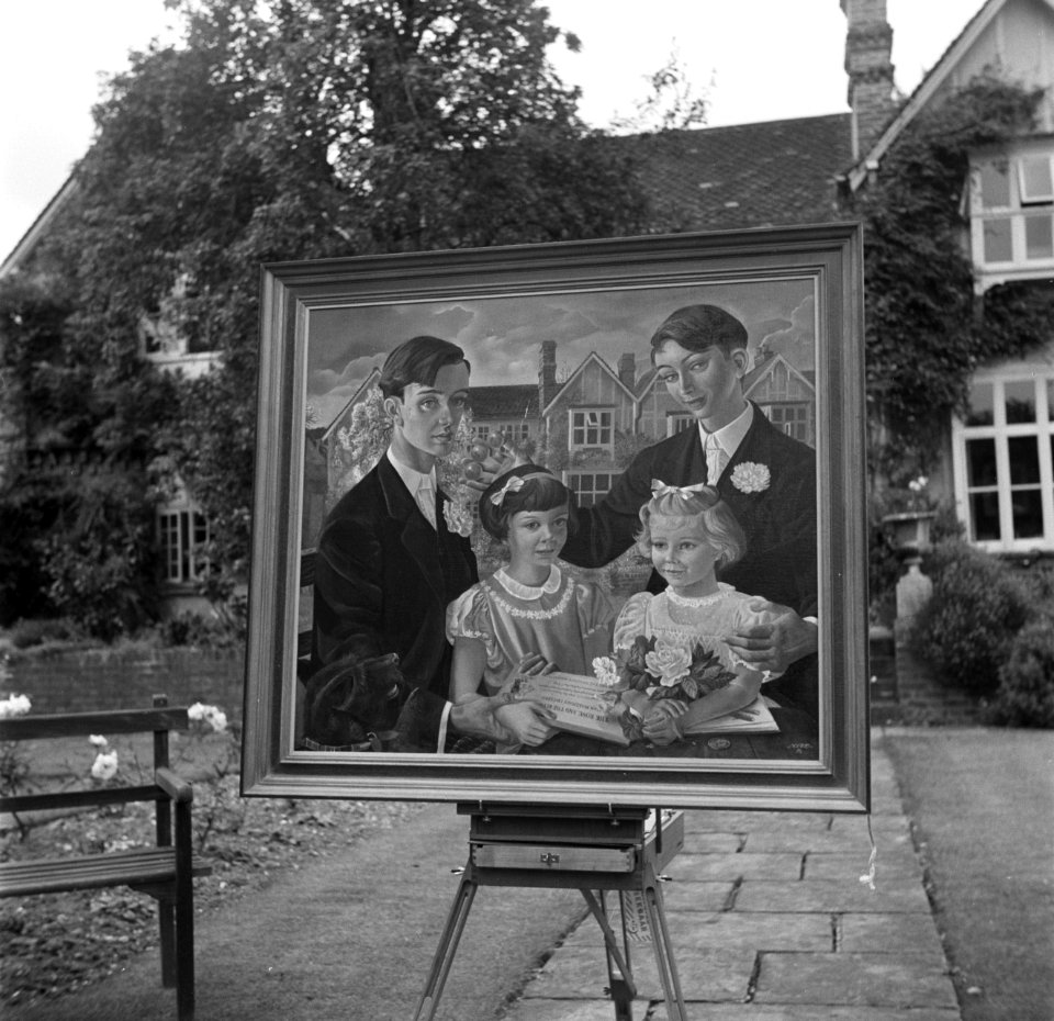 Het portret van de kinderen Martineau,Old Lodge in Terlow (Buckinghamshire), ges, Bestanddeelnr 254-2906