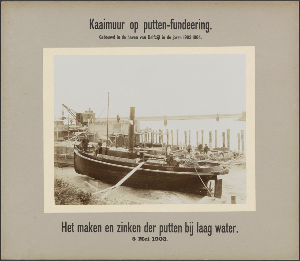 Het maken en zinken der putten bij laag water, Bestanddeelnr 56