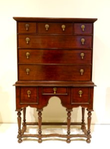 High chest, China or Malaysia, 1700-1725, Asian hardwood (petrocarpus) and brass - Peabody Essex Museum - DSC07326