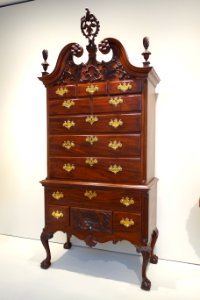 High Chest of Drawers, Philadelphia, 1770-1775, mahogany with tulip poplar and white cedar - Chazen Museum of Art - DSC02626