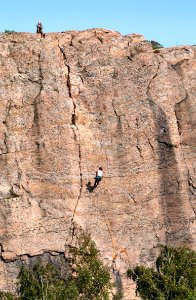 High cliff in Lyse with climbers 7 photo