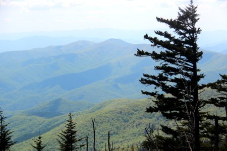 High Rocks, Smoky Mountains viewed from Clingmans Dome, May 2017