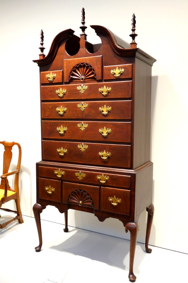 High Chest, probably Boston, 1745-1755, walnut with white pine - Chazen Museum of Art - DSC02552