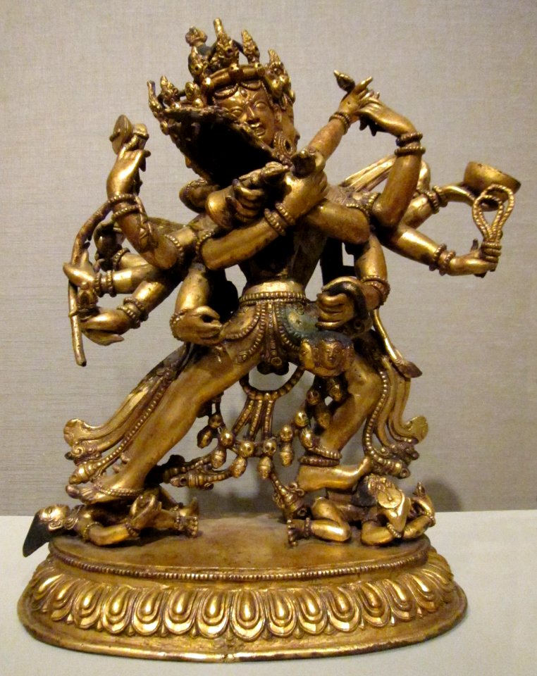 Hevajra statue from Nepal, 19th century, gilt bronze, Honolulu Museum of Art