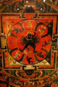 Hevajra Mandala, Tibet, 14th century, mineral pigments and gold on cotton - Berkeley Art Museum and Pacific Film Archive - DSC04188