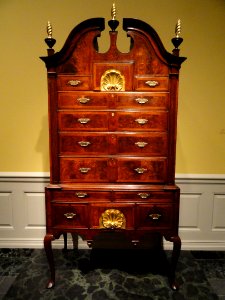 High Chest, Boston, 1735-1750, walnut with walnut veneer, gesso and gold leaf, brass - National Gallery of Art, Washington - DSC08763 photo