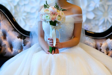 Dress up wedding dress flowers photo