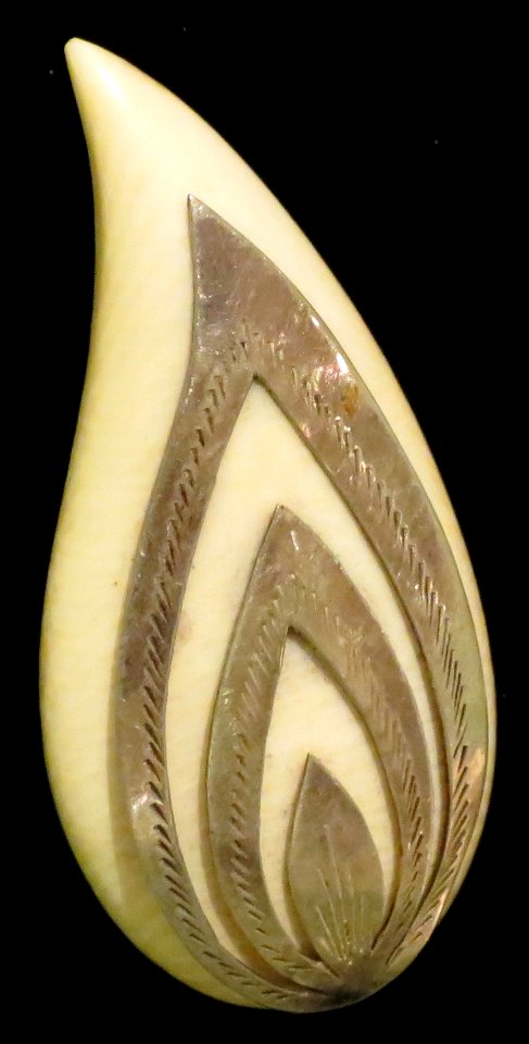 Hawaii school ivory and sterling silver earring, Honolulu Museum of Art
