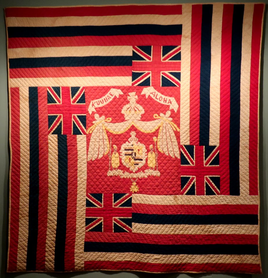 Hawaiian quilt, 'Ku'u Hae Aloha' (My Beloved Flag), 1890-1900