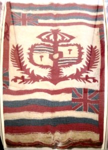 Hawaiian quilt, 'Ku'u Hae Aloha' (My Beloved Flag), c. 1900