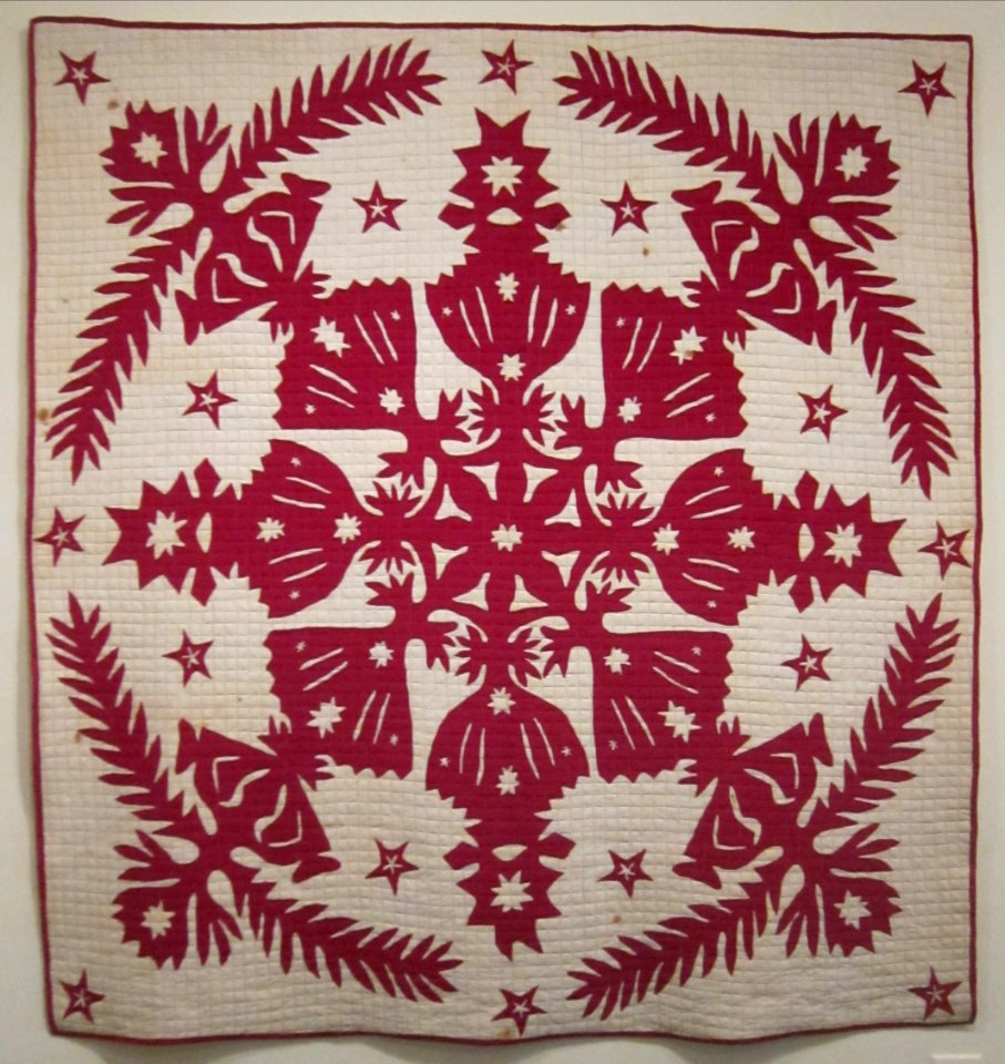 Hawaiian quilt, 'Ke Kahi O Kai'iulani' (The Comb of Kai'iulani)