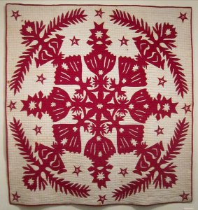 Hawaiian quilt, 'Ke Kahi O Kai'iulani' (The Comb of Kai'iulani)