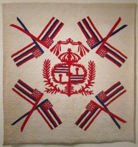 Hawaiian quilt, 'Ku'u Hae Aloha' (My Beloved Flag), 1938