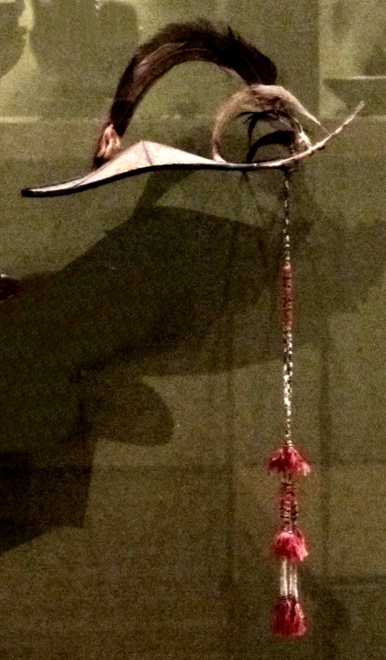 Hat, Mindanao, Mandaya, palm, bamboo, feathers, cotton, fiber and beads, Honolulu