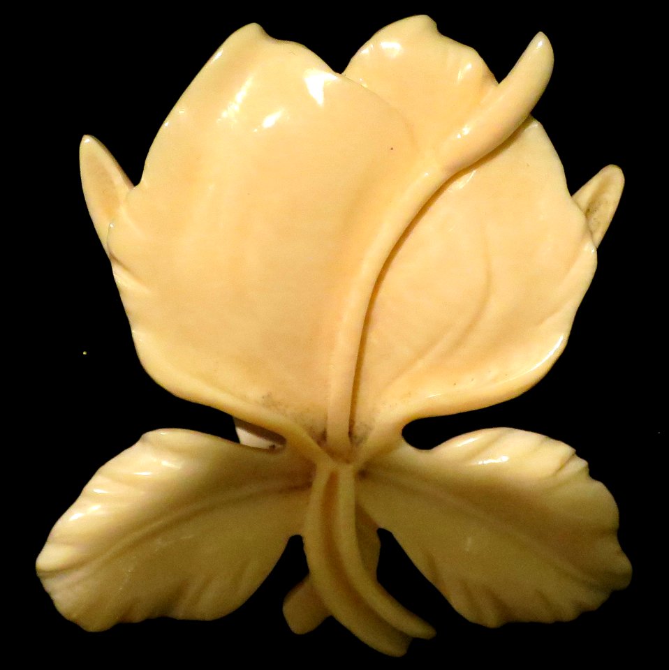 Hawaii school ivory flower brooch, Honolulu Museum of Art