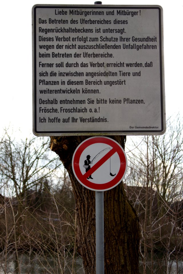 Havixbeck Regenrückhaltebecken Schild 01