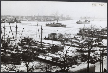Havens, winters, ijs, Bestanddeelnr 073-0136